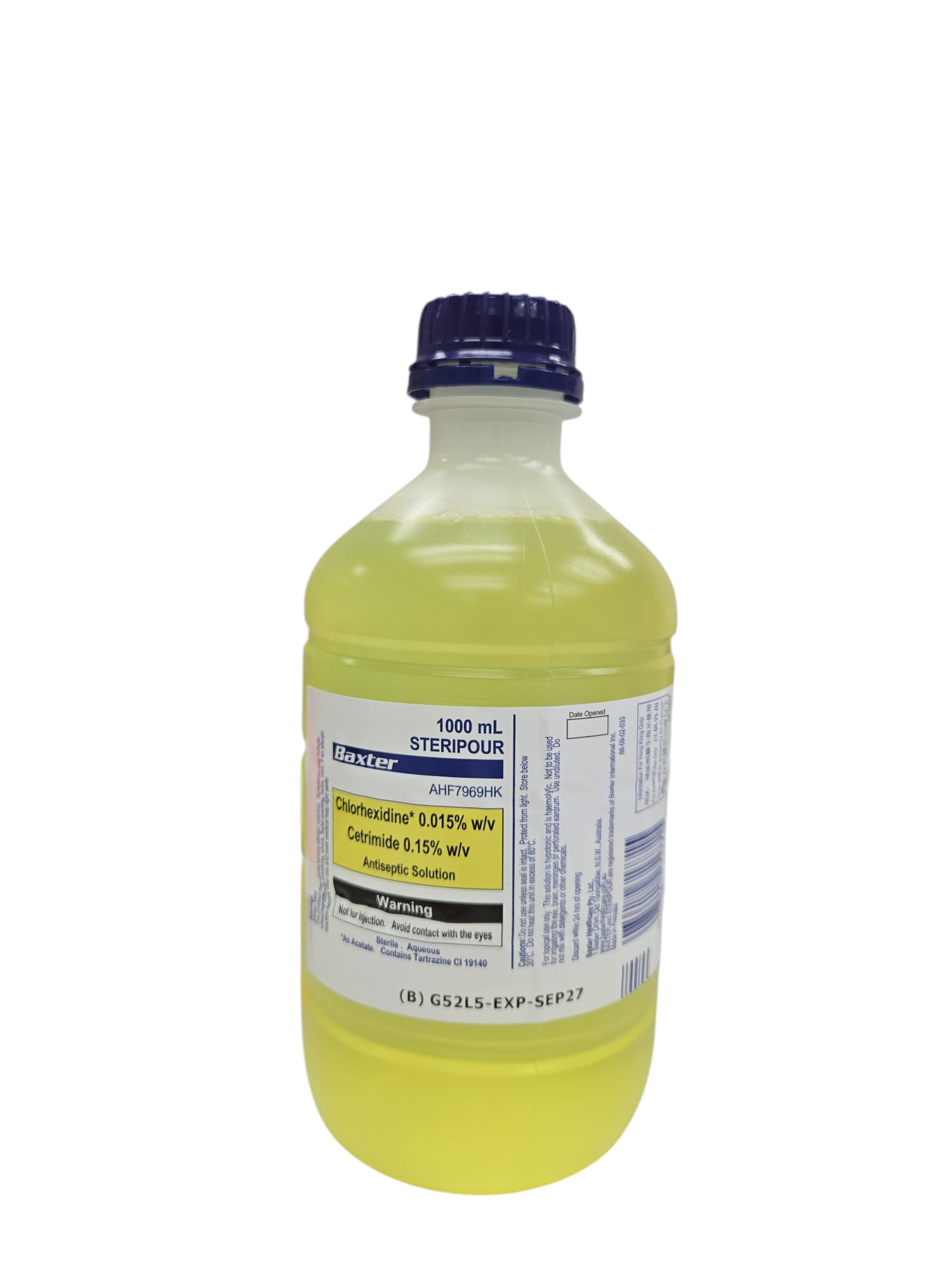 Baxter Solution 0.015% Yellow 1L 洗傷口消毒液 黃色